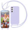 Yojiong Cover con Cordino per Samsung Galaxy A15 4G / A15 5G (6.5), Custodia con Laccio Collana smartphone Liquido Silicone [Antiurto] [An tiGraffio] [Antiscivolo] Case, Viola Chiaro