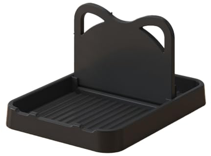 TsoLay Repose-cuillère avec support de couvercle, support de cuillère pliable pour comptoir de cuisine, support de couvercle de casserole pour chat, noir, installation facile