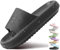 VEXITO Chanclas Mujer Verano Hombre Pantuflas De Goma Sandalias Playa Zapatillas Casa Zapatos Suela Gruesa Baño Piscina Eva Antideslizantes Baño Negro Talla 42-43