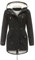 Miaikvs Parka à capuche doublée en polaire pour femme Manteau d'hiver rembourré coupe-vent chaud(Noir,M)