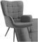 tectake® Skandinavischer Stil Ohrensessel, Sessel Hygge mit Feincord Bezug, Sessel Wohnzimmer, Schlafzimmer, Esszimmerstuhl, Statement Piece Loungesessel, belastbar bis 150 kg - anthrazit/schwarz
