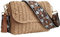 XINGSHUNFU Straw Purses Crossbody Bags For Women,Woven Summer Handbag Shoulder Bags(Brown Flowers)