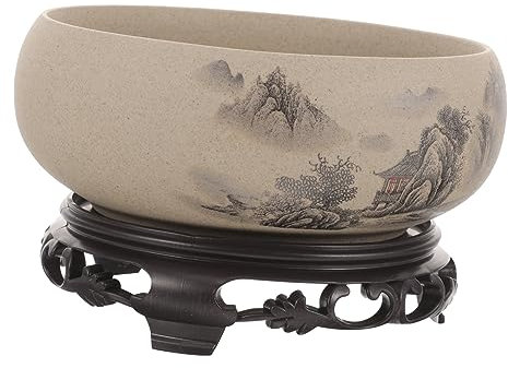 CANIGHT Chinesischer Blumentopf Aus Porzellan Keramikvase Für Den Innenbereich Dekorativer Bonsai-pflanztopf Mit Sockel Hydrokulturbehälter Für Zuhause