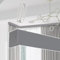 Moderner, leiser Schiebegardin-Trennwand mit zuschneidbarer Schiene und Deckenstange, Set für Schlafzimmer, Dunkelgrau, 2,3 m