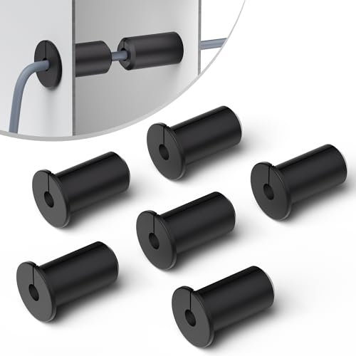 6 PCS Starlink Wall Grommets 3/4 Inch Rubber Wall Bushing Grommet for Starlink Dishy Ethernet Cable 19mm Diameter Hole Waterproof Starlink Cable Routing Kit for Organizing Protecting Cord Black 6 Pack