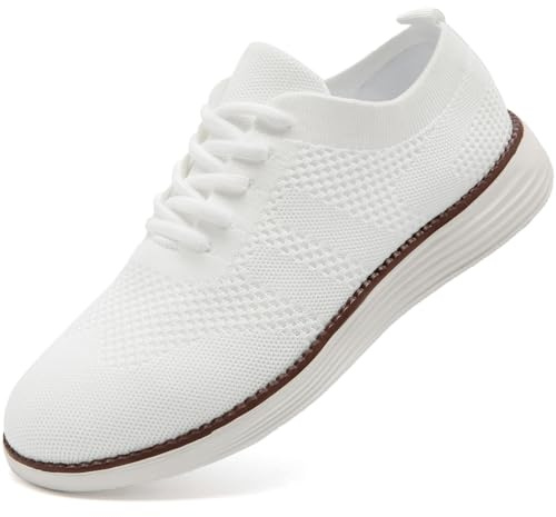 Mens Trainers Slip on Shoes Casual Walking Sneakers Business Trainers | Lightweight|Summer|Formal|Oxford|Business|Breathable|Mesh|Comfortable|All Black