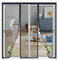 Rideau Porte Anti Mouche Metal 220x270cm Noir Joint Magnétique de Haut en Bas avec Bande Adhésive de Portes Extérieures