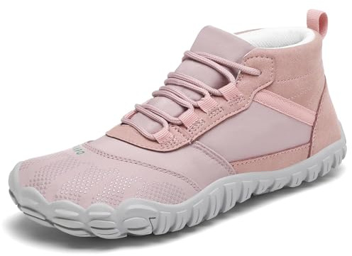 SAGUARO Barfußschuhe Herren Damen Barfuss Schuhe Leicht Zehenschuhe rutschfest Outdoor Fitnessschuhe Bequem Traillaufschuhe mit Breite Zehenbox, Rosa 41EU