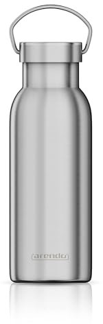 Arendo - Thermo Trinkflasche 500ml - Isolierflasche Edelstahl - Thermosflasche doppelwandig - mit Griff an der Oberseite – BPA-frei – auslaufsicher – 24 Stunden kühl halten - 12 Stunden warmhalten