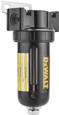 DEWALT Essiccatore disseccante in linea NPT da 3/8 con finestre chiare per la visualizzazione dello stato di vita essiccante, rimozione dell'umidità di alta efficienza per i sistemi ad aria compressa