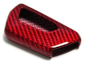 Compatible pour Seat Leon FR MK4 2020 2021 voiture en fibre de carbone télécommande intelligente étui à clé porte-clés étui couverture garniture accessoires(Brilliant Red)