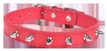 Katzenhalsband aus PU-Leder mit Nieten, verstellbar und robust, ideal zur Identifizierung und Sicherheit von Haustieren.