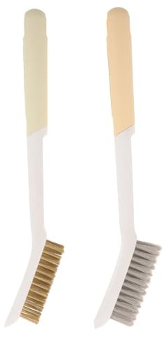 FRCOLOR 2piezas Cepillo De Limpieza Para Cocina Con Cerdas De Nylon y Cobre Reforzado Para Estufas y Encimeras Elimina Eficazmente Manchas De Aceite Ranuras y Superficies Delicadas