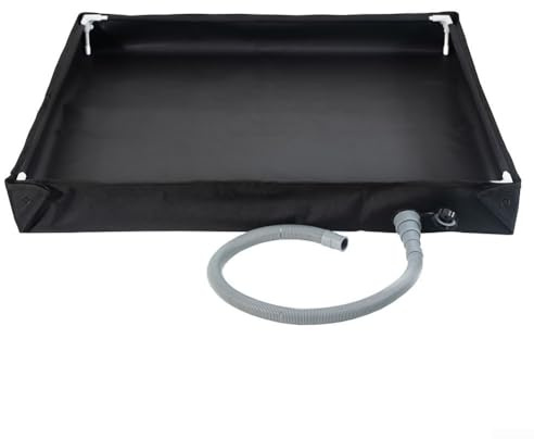 ZAMETTER Camping Shower Base Oxford Cloth Portable Outdoor Camping Shower Floor Base Foldable Waterproof Tent Floor Mat Large Capacity Water Collection Tray for Outdoor Travel Beach(Black)