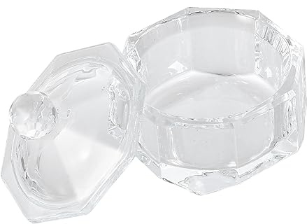 NIYANGLE Gobelet Verre pour Nail Art avec Couvercle Pot pour Liquide Vernis à Ongles