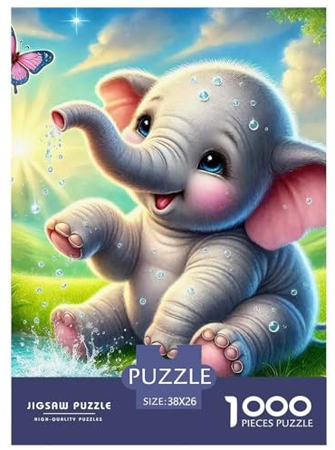 Elefant Puzzle 1000 Teile Erwachsene Wildtiere Puzzles Farbenfrohes EIN Herausforderndes Rätsel Für Erwachsene Und Kinder 38x26cm/1000pcs
