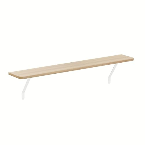 Loch & Skye Loby Radiator Shelf MDF Wooden Floating Shelf with Brackets No-Drill Over Radiator Shelves for Heat Dissipation Floating Heater Top for Living Room, Bedroom, Home Decor (Natural, 140cm)