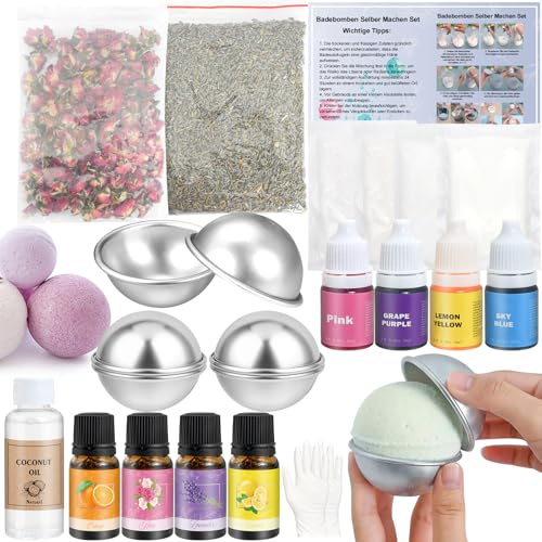 Vezerd Bombas de baño, bombas de ducha, bombas de baño, juego de manualidades | Jabones bombas de baño con moldes como regalos para niñas y niños