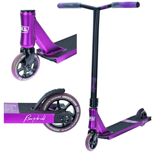 NKD Stunt Scooter – Rally V4 | Hochleistungs ABEC-9 Lager | 360° Lenker für Freestyle | Robuste 6061-Aluminiumlegierung