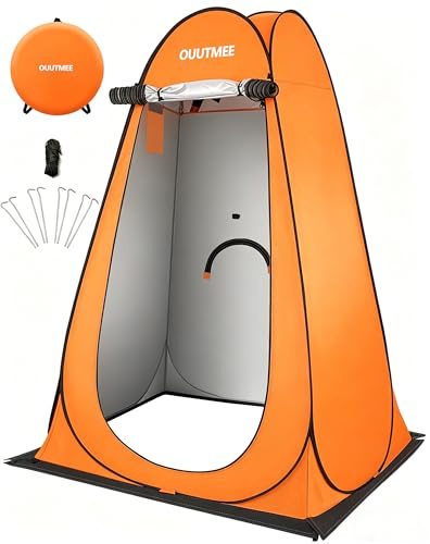 OUUTMEE Pop Up Camping Shower Tent, Portable Outdoor Changing Room | Toilet Tents for Camping Privacy, UV/Rain Outdoor Privacy Shelter for Outdoor Hiking Beach Picnic Fishing