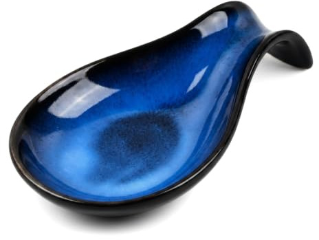 Merzio Ceramic Spoon Rest for Kitchen Counter Heat Resistant Spoon Holder for Stove Top, Decorative Spatula and Utensil Rest Decorative Spoon Rest for Kitchen, Dishwasher Safe