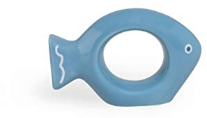 Excelsa Ocean Serviettenring, Keramik, Weiß/Hellblau