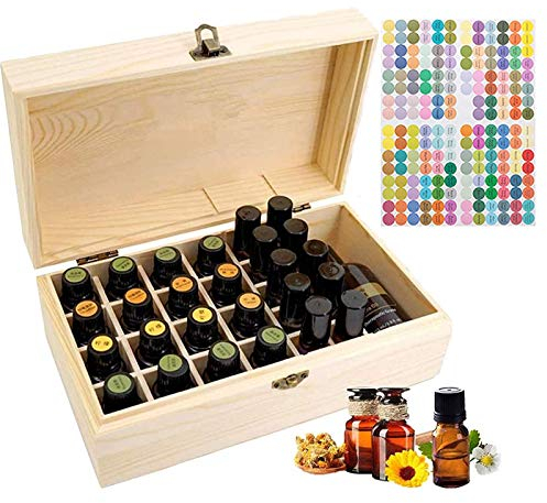 Gracelaza 36 Slots Ätherisches Öl Box aus Holz - Bietet Platz für 5 10 15 ml ätherisches Öl-Flaschen - Ideales Aufbewahrungsbox Organisator für Ätherische Öle und Duftöle #2