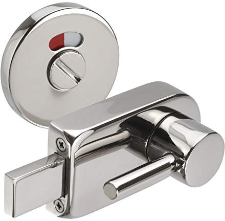 Disabled Toilet Door Lock with Disabled Indicator Bolt in Polished Stainless Steel