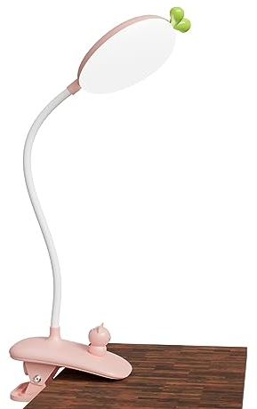 LANMOU Rosa Klemmlampe Bett Kinder, USB Aufladbare LED Klemmleuchte Bettlampe Dimmbar Leselampe Buch Klemme mit 360° Flexibel Schwanenhals, 2400mAh Bett Schreibtischlampe für Lesen Lernen