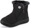 Gaatpot Stivali da Neve Ragazzi Ragazze Scarpe Invernali Bambini Fodera Calda Stivali Piatto Impermeabili Stivaletti Morbide Antiscivolo Nero#2 29.5 EU = 30 CN