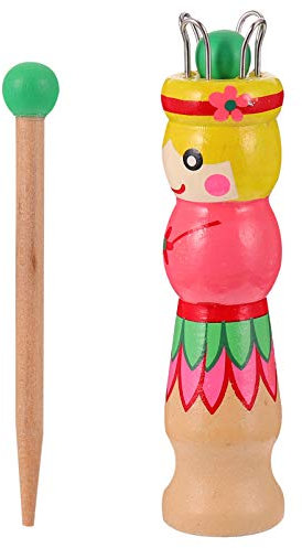 EXCEART French Knitter Knitting Spool Wood Knitting Tool Wood Yarn Knitting Doll Maker Carfts Wooden Knitter with Needle