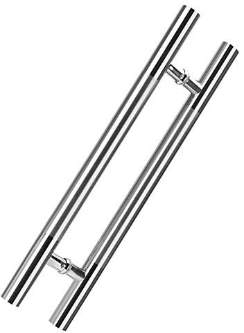 NIANXINN Stainless Steel Glass Door Handles,T Bar Sliding Barn Door Handle,Heavy Duty Two Sides Glass Shed Door Pull Home Office Bathroom Shower Sliding Door Handle Hardware(Hole Center 600mm)