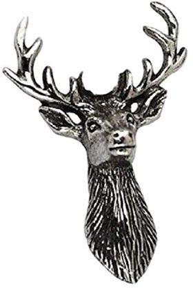 Smartbadge® Anstecknadel mit schottischem Hirsch, handgefertigt aus englischem Zinn, WA, SSTAGPIN + 59 mm Button.