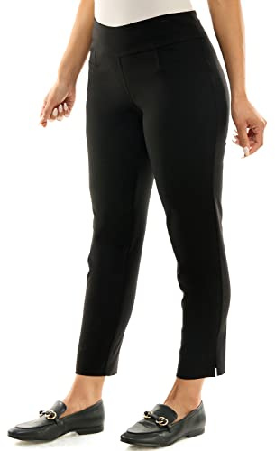 Zac & Rachel Women's Pull-On Ankle Length Pants with Millennium Fabric, Black, 12 US