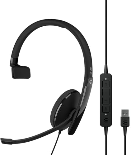 EPOS | Sennheiser Adapt 130 USB II (1000913) - Professionelles Einseitiges Headset mit USB-Anschluss, UC-Optimierung, Kristallklarer Klang, Hochwertiger Intuitive Anrufsteuerung