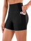 CRZ YOGA Mujeres Yoga Pantalones Cortos - 10 cm Cintura Alta Motociclista Pantalones Cortos con Bolsillos Negro - 4'' 42