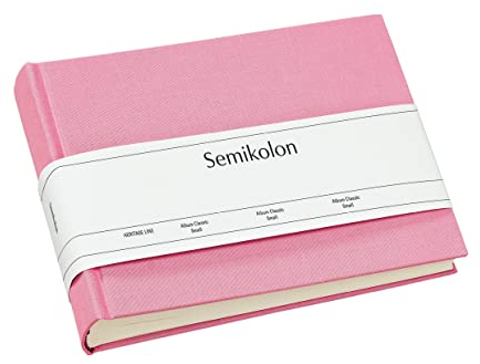 Semikolon 363972 Album Classic Small - 21,5 x 16 cm - 80 Seiten cremefarben, für 10 x 15 Fotos - flamingo pink