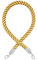 Absperrkordel -Premium- mit Karabinern (Ø36 mm) - Absperrseil mit Schnappenden (1.5 m, Beige/Chrom poliert)
