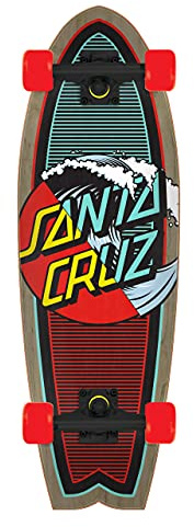 SANTA CRUZ Classic Wave Splice Cruzer, Rot/Grau, 70,4 cm