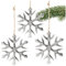 com-four® 3X Hängedeko Schneeflocke - Dekofigur aus vernickeltem Aluminium - weihnachtliches und Elegantes Wohnaccessoire - Dekoration für die Winterzeit