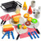 Play-Act 27 PCS Enfants Barbecue Grill Playset Jardin Barbecue Jouer Grill Jouet pour Les Tout-Petits, Jouer des Ensembles de Nourriture pour Les Enfants