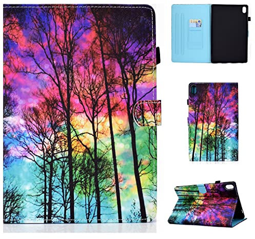 CASAFUNY Coque pour Lenovo Tab P11/ Tab P11 Plus 2021 (TB-J606F/J606L/J607), Étui de Protection Smart Cover Housse Etui Cuir Automatique Veille/Réveil pour Lenovo Tab P11 2021 11, Forêt