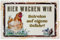 LUCKYLINDE - Wetterfestes 30 x 20 cm Blechschild – Hühner Schild – Hühnerstall Deko Schild, Huhn, Henne, Hahn, Bauernhof Schild (Hier wachen wir!)