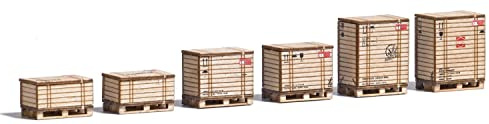 Busch 1811 H0 6 Paletten und 6 Holzkisten Bausatz