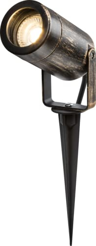 Knightsbridge Eamon - 230V IP65 GU10 Polycarbonate Spike Light - Brushed Brass