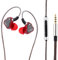 Linsoul 7Hz Salnotes Zero HiFi 10mm Dynamic Driver In-Ear Earphone IEM with Metal Composite Diaphragm Stainless Steel Faceplate Detachable 2Pin OFC Cable (Red, With Mic, 3.5mm)