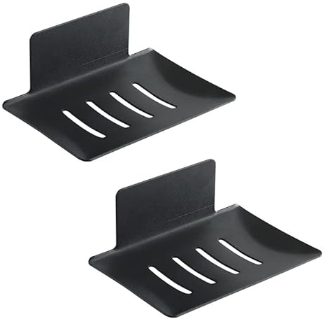 Seifenhalter Aus Edelstahl,2 PCS Seifenschale Seifenhalter ohne Bohren Saugnapf Seifenschale Solide Seifenablage Für Bad Küche Dusche Waschbecken Schwarz