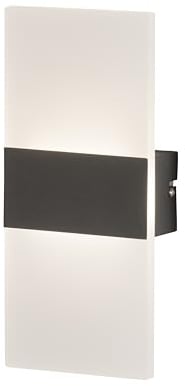 Fischer & Honsel Wandleuchte, Foder | sandschwarz| B: 12,00 cm, H: 27,00 cm, Ausladung Wand: 5,00 cm| mit Schalter| 1x LED 7,0W 2700 K inkl.| 890 lm| EEG: F | 30523