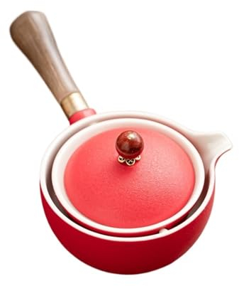 NEDLON Juego De Tetera Portátil Con Infusor Y Tetera Con Rotación De 360 Grados, Tetera Y Taza Giratorias Chinas De Porcelana, Regalo Para Los Amantes Del Té (Color : Red, Size : A)