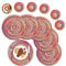 SHACOS Set di 6 Tovagliette Rotonde e Sottobicchieri Tovagliette Rotonde Rosso Tessuto Tovagliette Rotonde Lavabile Resistenti al Calore Tovaglietta Colazione Rotonde per Matrimoni, Festa, Cucina